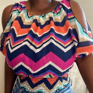 Colorful vintage top/blouse